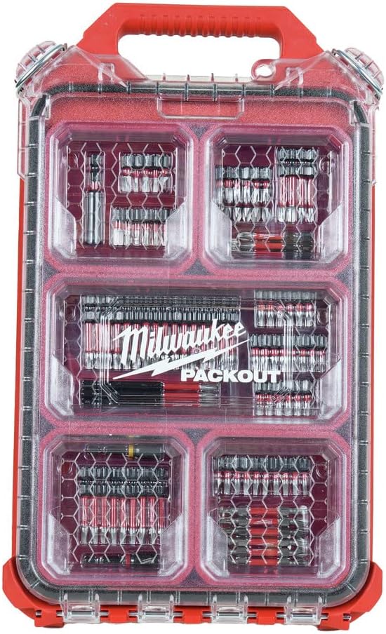 MilwaukeeTool 48-32-4082 Impact-Duty Alloy Steel Driver Bit Set with PACKOUT Case (100-Piece)