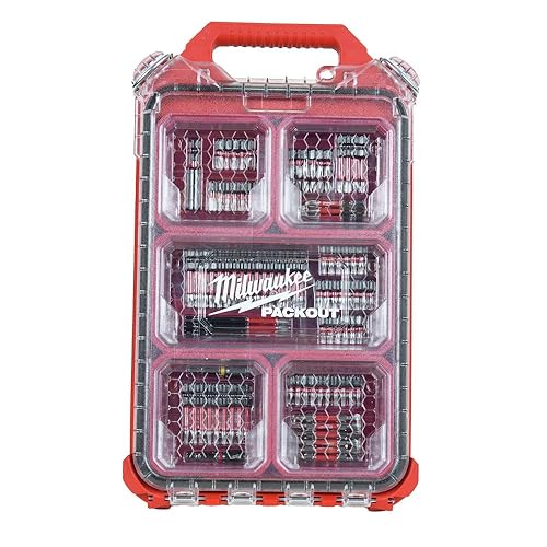 MilwaukeeTool 48-32-4082 Impact-Duty Alloy Steel Driver Bit Set with PACKOUT Case (100-Piece)