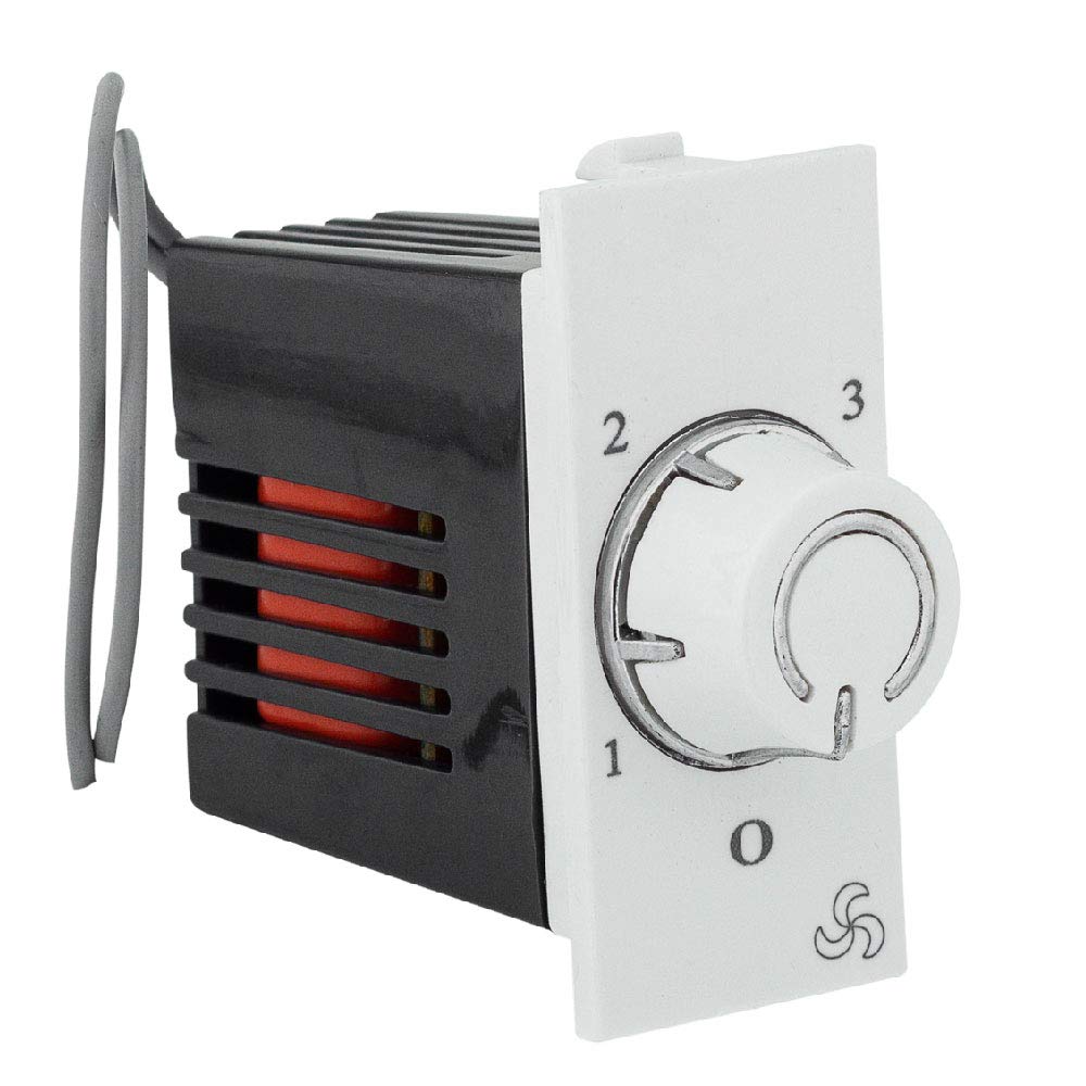 Hi-Plasst (Pack of 1) Switch Silver 1M Switch Type Fan Regulator, 4-Step, Modular Step Type Electronic Regulators for Fan for Home & Offices (L*B = 5 * 2.4cm) Capacitor Based-image-0