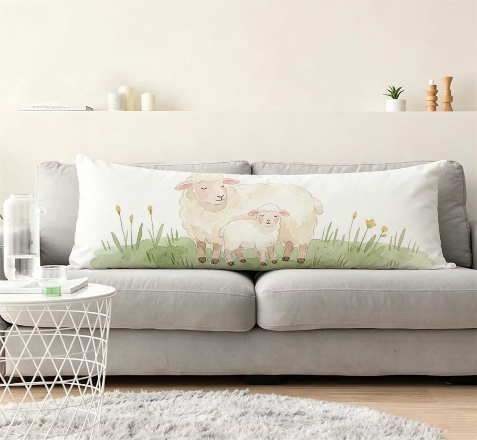 Amore-4 Federe Cuscino Letto 50 x 150 cm, Grande Cuscini per Divano Lino, | Doppia Faccia Stampa, Rosso Fodera per Cuscino Decorativa, con Cerniera, Cuscino per Dormire Sul Fianco j-4