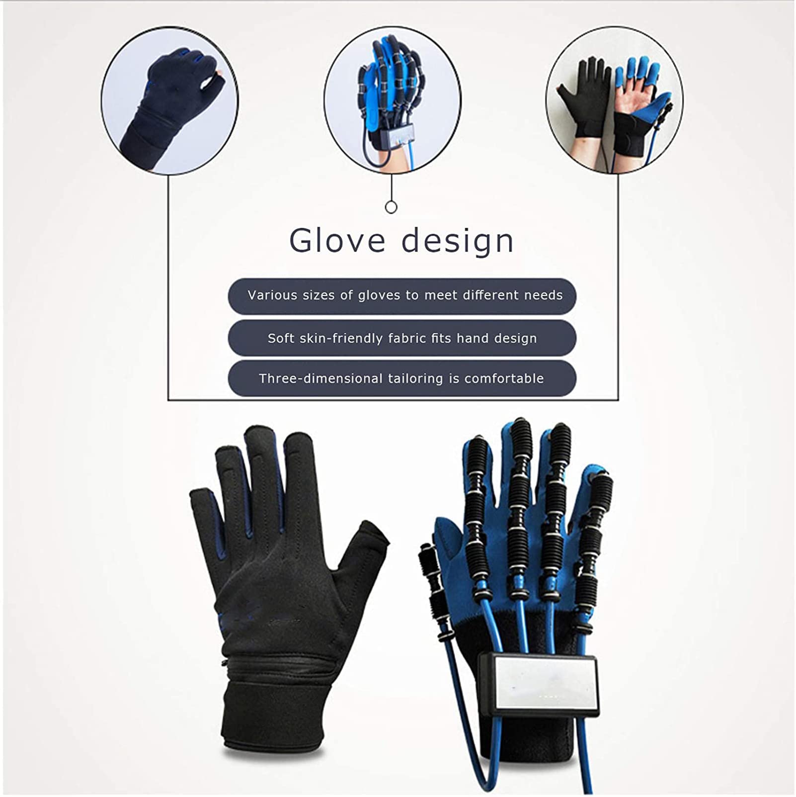 RSGK Guantes De Entrenamiento De Dedos Neumáticos, Corrección De Dedos para Pacientes con Hemiplejía De Accidente Cerebrovascular, Protector De Protección De Abrazadera para Enderezar Los Dedos