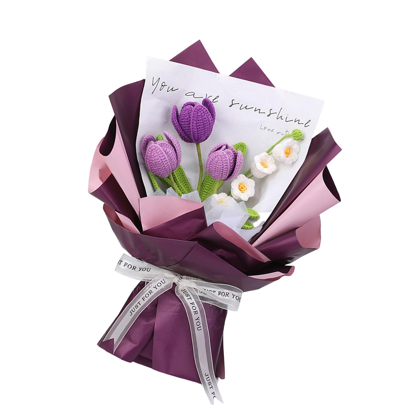 Snorvixre Bouquet Set for Beginner with Video Tutorial Instruction Crochet Flower Supplies with Knitting Tool Crochet Wedding Set