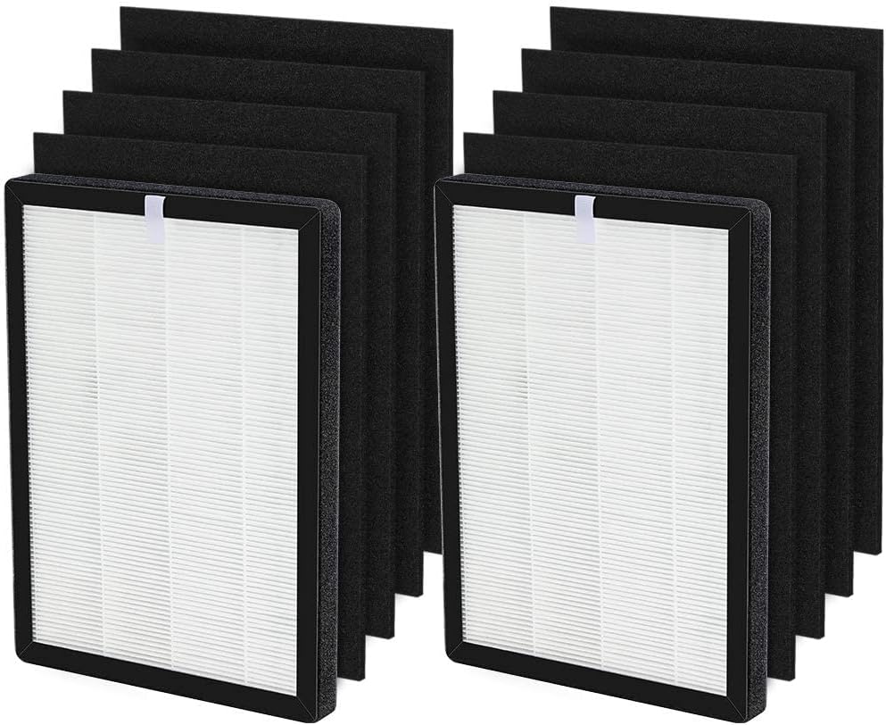 Mchillnet ProHEPA 9000 True HEPA Filters Replacement Compatible with VEVA ProHEPA 9000 Air Purifier, Including 2 True HEPA Filters + 8 Activated Carbon Filters