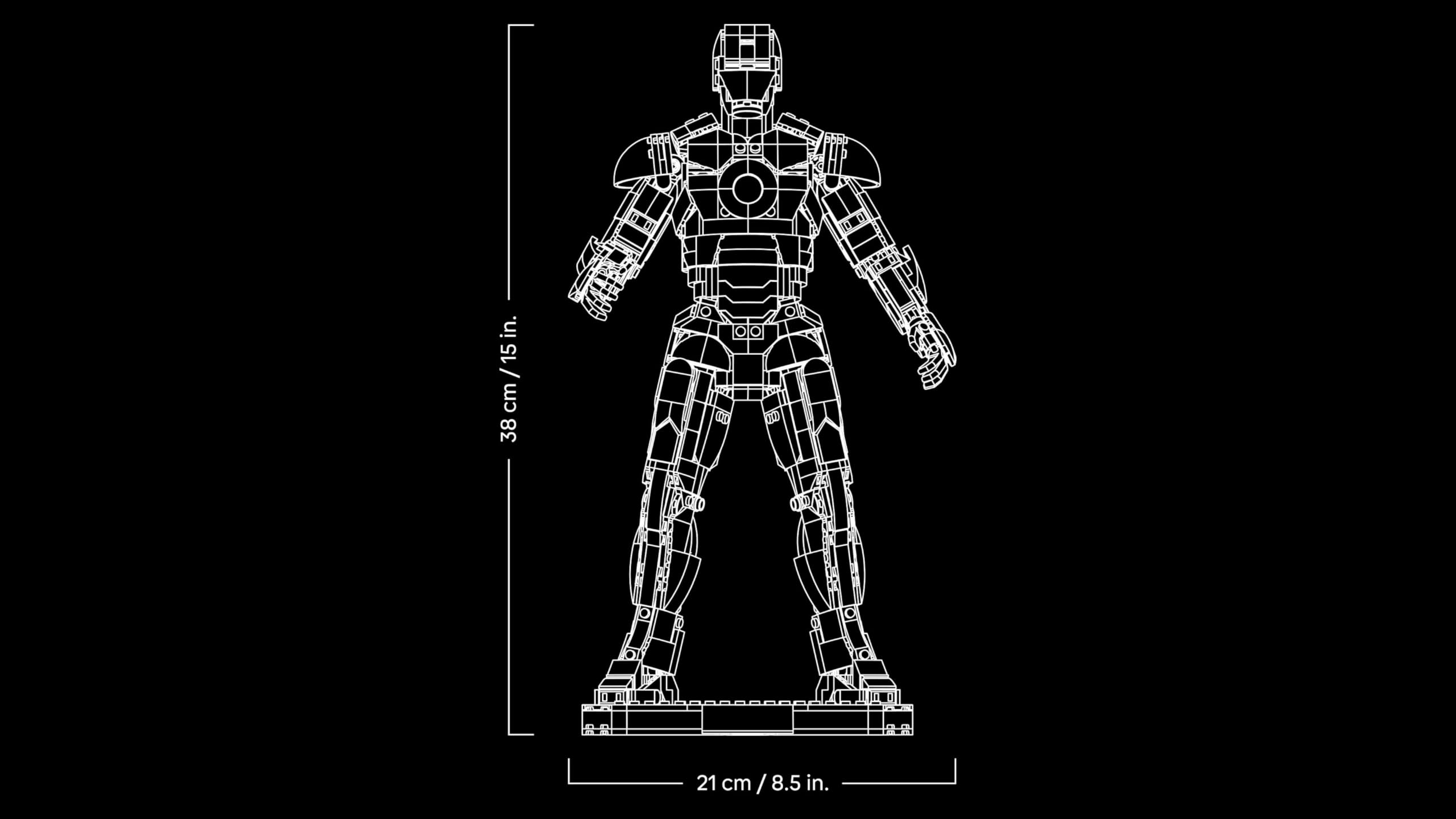 LEGO | Marvel Iron Man Mark 3 — edycja kolekcjonerska 76344 | Figurka kolekcjonerska, model do ekspozycji, prezent dla fana Marvela, dla mężczyzn i kobiet, 1297 elementów
