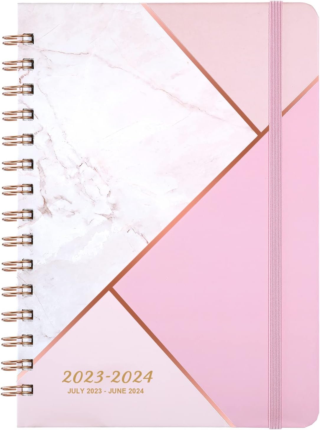 2023-2024 Planner - Academic Planner 2023-2024 from Jul. 2023 to Jun. 2024, Weekly & Monthly Planner with Tabs, 6.3" x 8.4", Hardcover with Thick Paper + Back Pocket + Banded, Twin-Wire Binding - Pink Marble