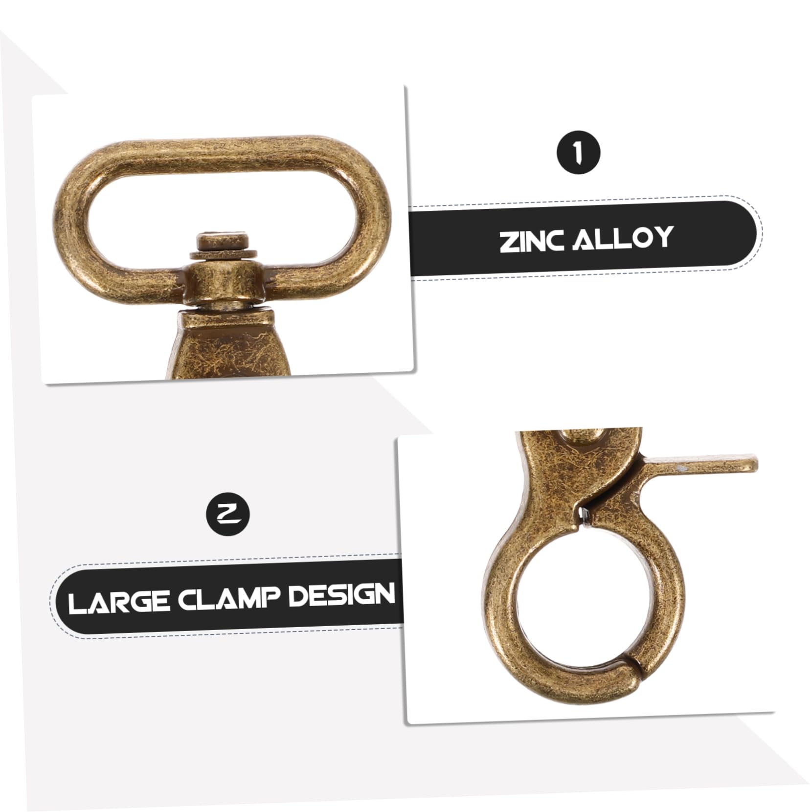 DOITOOL 5 Series Giratorios Para Clips De Mosquetón Para Accesorios Broches De Trigger Snap De Aleación De Zinc Para Fabricación Diy 6 Piezas X 5