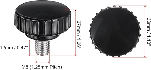 Miniatura 112 de uxcell Perillas de sujeción moleteadas M6 x 1.969 in métricas chapadas en zinc de acero al carbono rosca macho tornillo de pulgar en tipo 0.787 in
