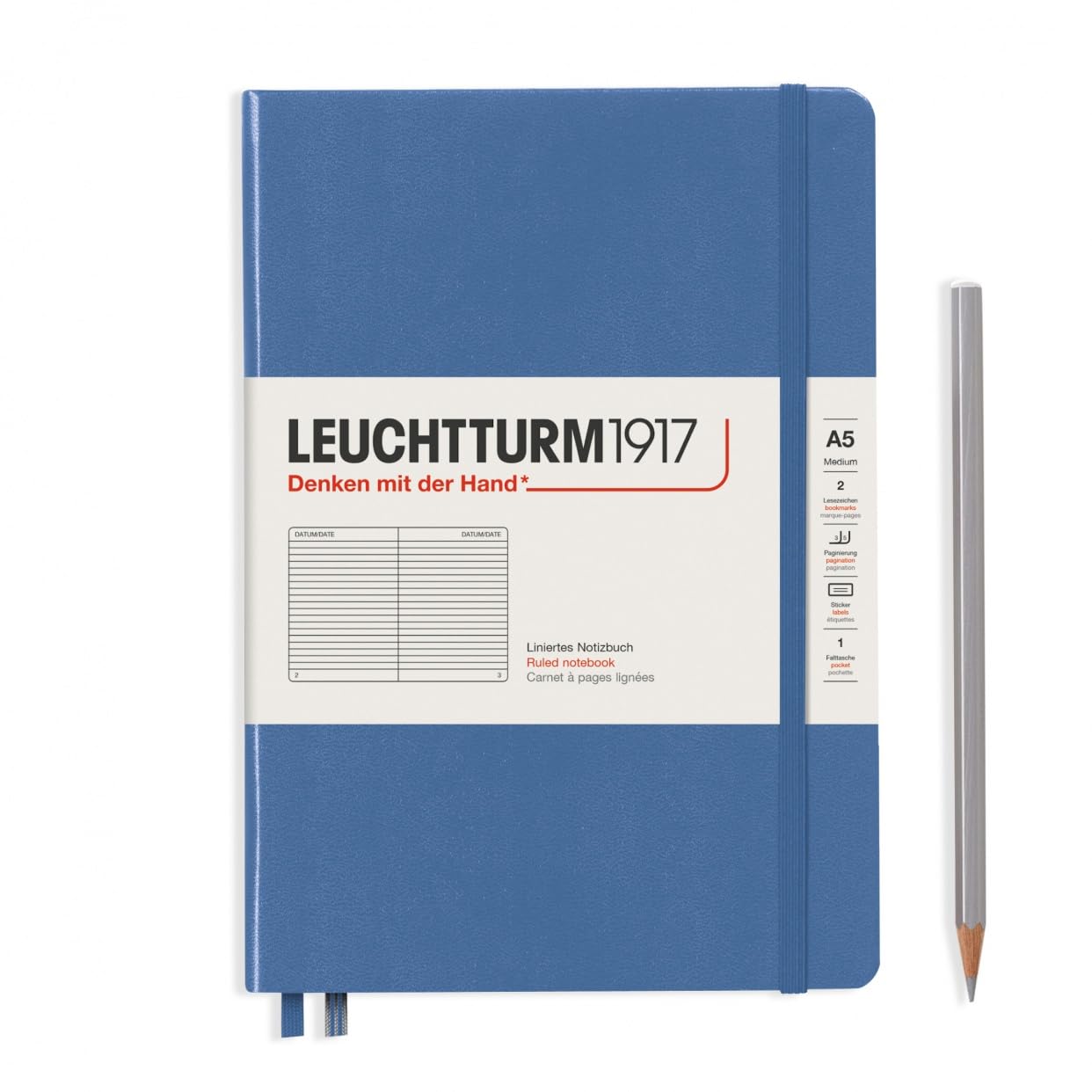 LEUCHTTURM1917(ロイヒトトゥルム1917) Leuchturm Notebook A5 Horizontal Ruled Denim 361578