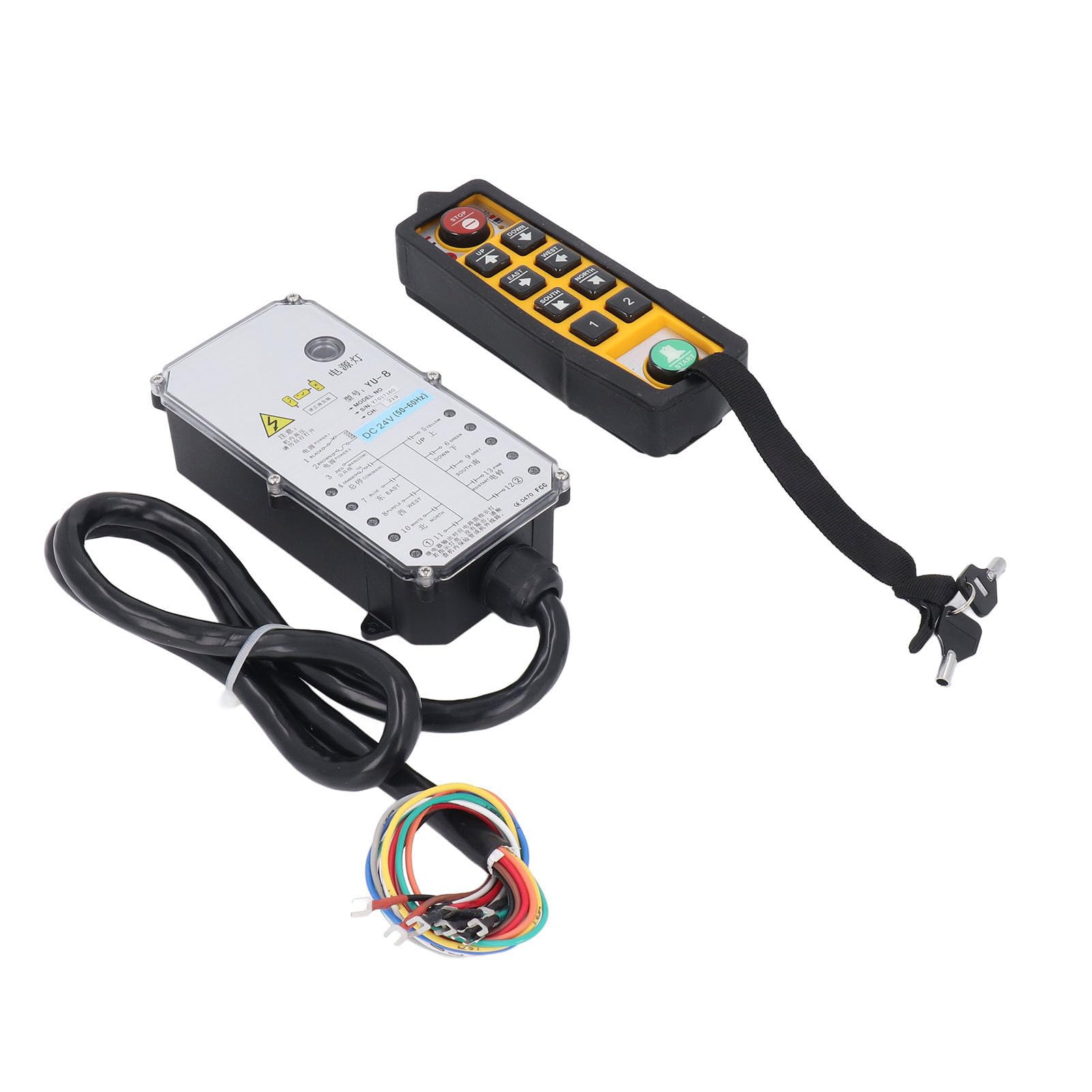 Kit Telecomando Wireless per Gru Design Robusto con Doppie Maniglie per Gru a Ponte DC24V Gamma 100M