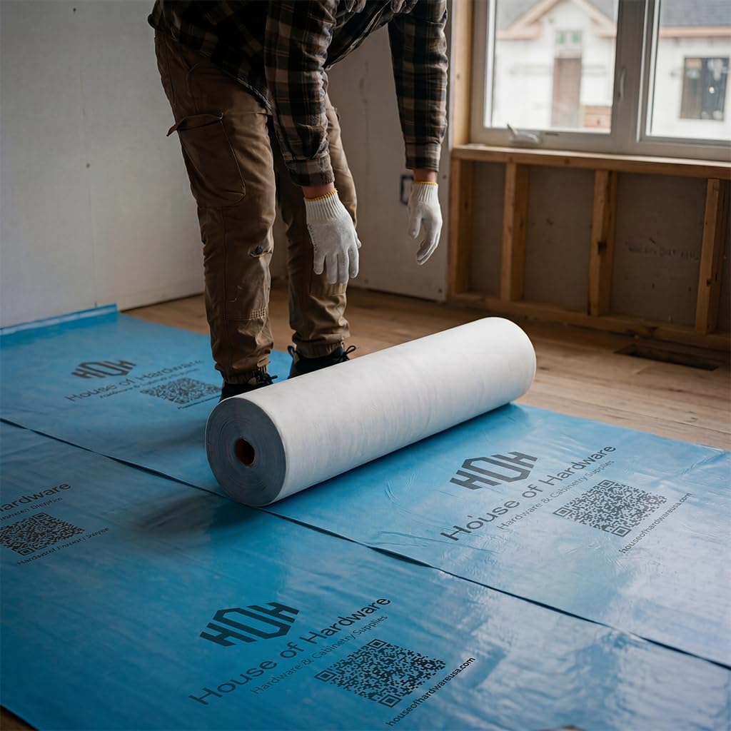 Temporary Floor Protection Roll – 39" x 164 ft (533 sq ft Coverage) – Self-Adhesive, Anti-Slip, Waterproof – Heavy Duty Surface & Floor Protector for Construction, Painting & Renovation