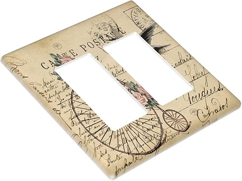 Vista 983 de Cubiertas decorativas de salida de estrella de mar playera, tablero de madera azul de concha de mar de 1 banda, decoración individual GFCI, placa