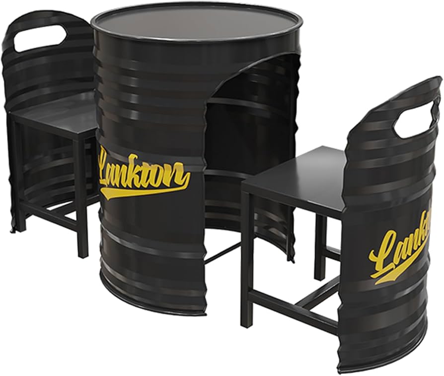 Amazon.co.jp: ドラム缶 テーブル 椅子 3点セット レトロ