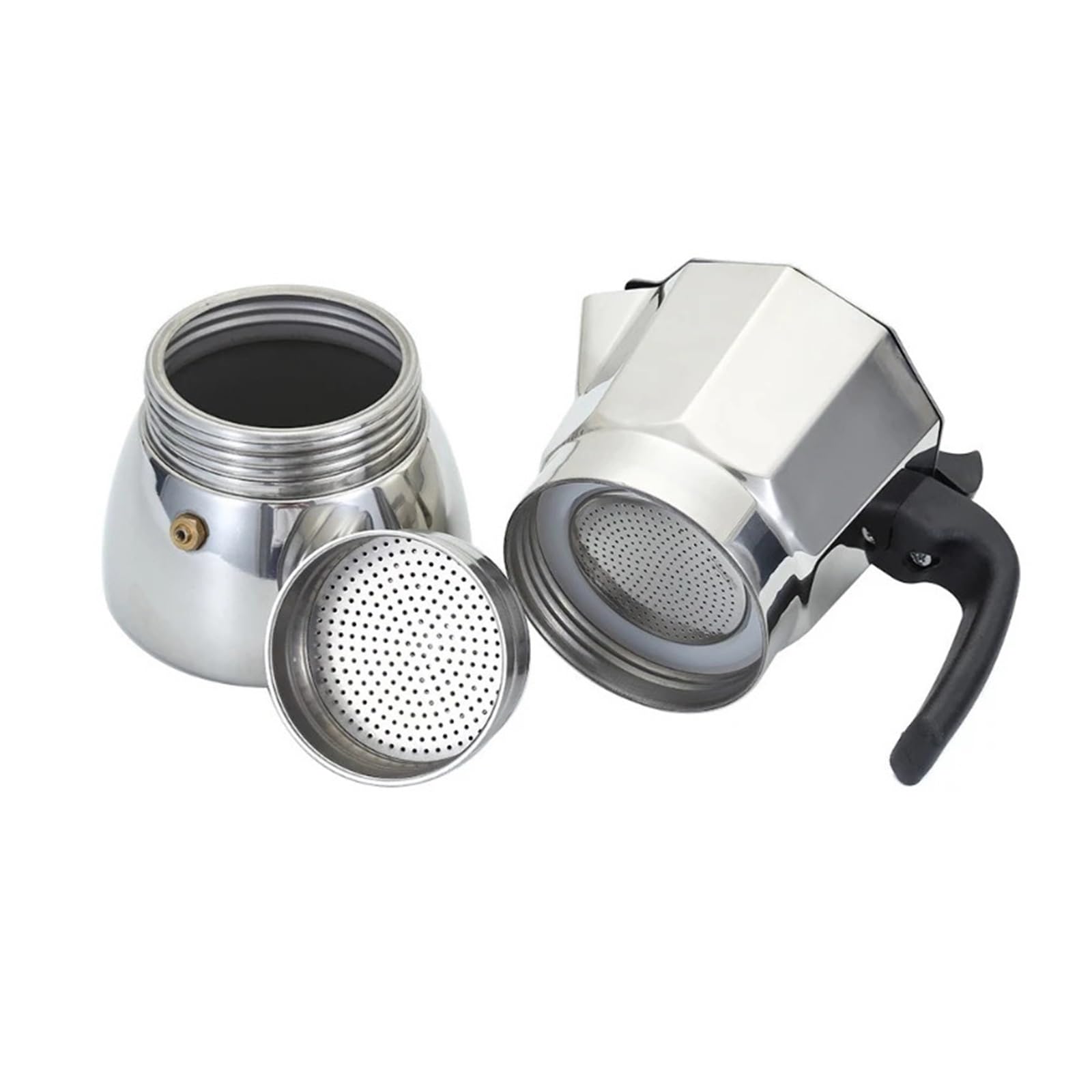 Genérico Cafetera octogonal de acero inoxidable 150ML, Moka italiana, cafetera Espresso casera, accesorios elaboración manual
