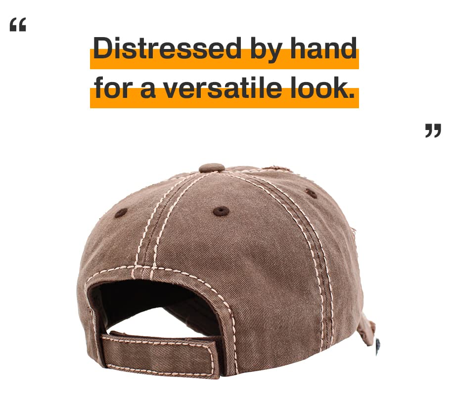 Image of KBETHOS Vintage Washed Distressed Cotton Dad Hat Baseball Cap Adjustable Polo Trucker Unisex Style Headwear