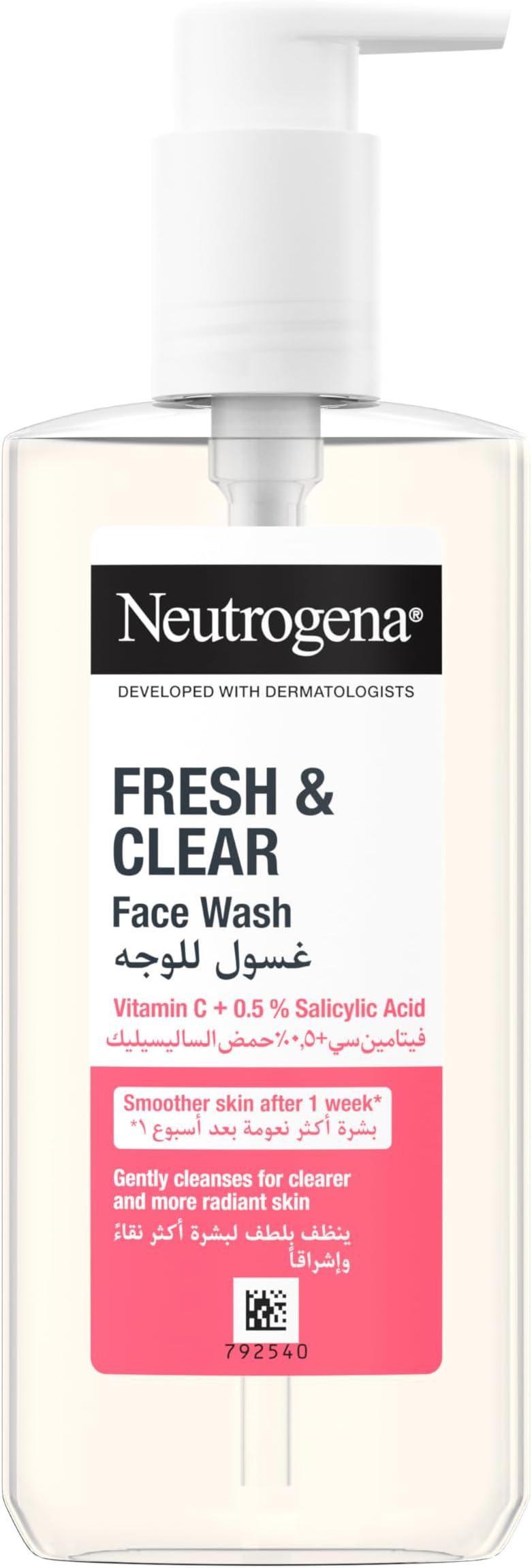 Neutrogena Fresh and Clear Facial Wash with Pink Grapefruit, 200ml, Gentle Cleanser for Blemish Prone Skin, Helps to Reduce Blemishes and Leave Skin Feeling Refreshed and Clean