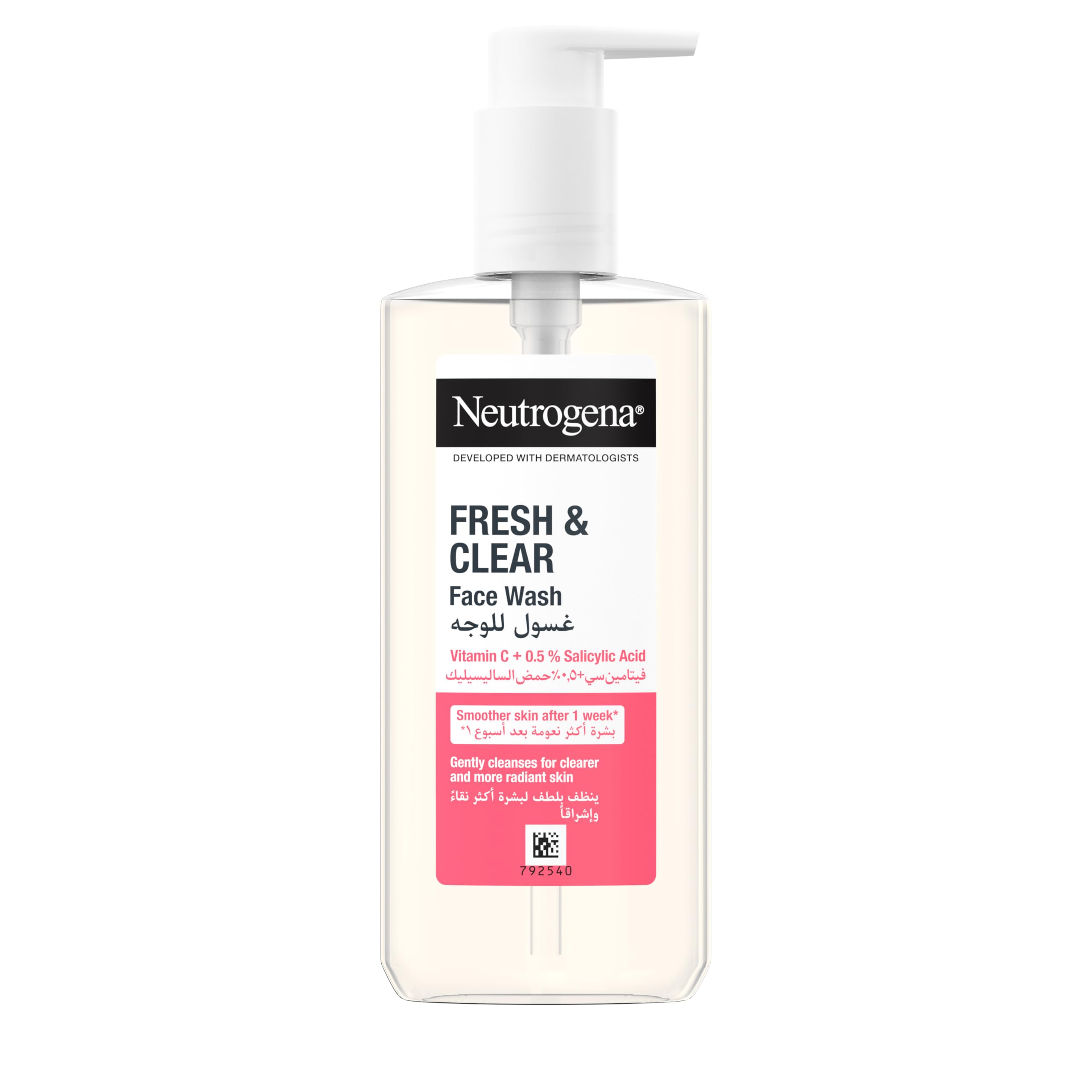 NeutrogenaFresh and Clear Facial Wash with Pink Grapefruit, 200ml, Gentle Cleanser for Blemish Prone Skin, Helps to Reduce Blemishes and Leave Skin Feeling Refreshed and Clean