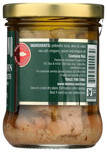 Miniatura 4 de Tonnino Filetes de atún en tarro con orégano, en aceite de oliva, 6.7 onzas (4 tarros)