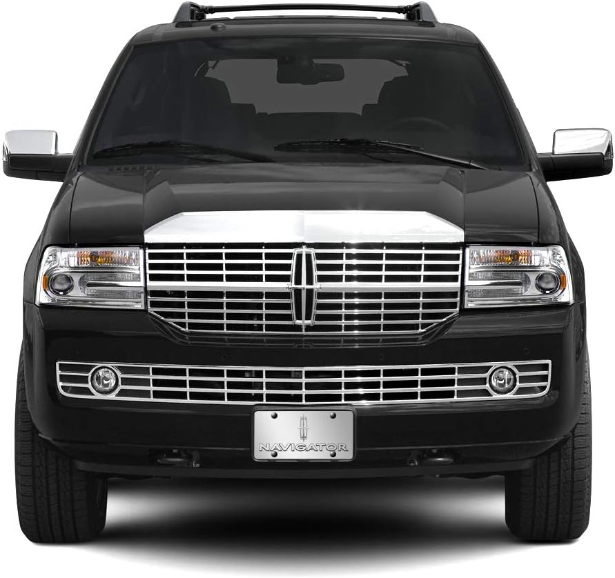 Lincoln Navigator Chrome Logo + Name On Polished Chrome License Plate