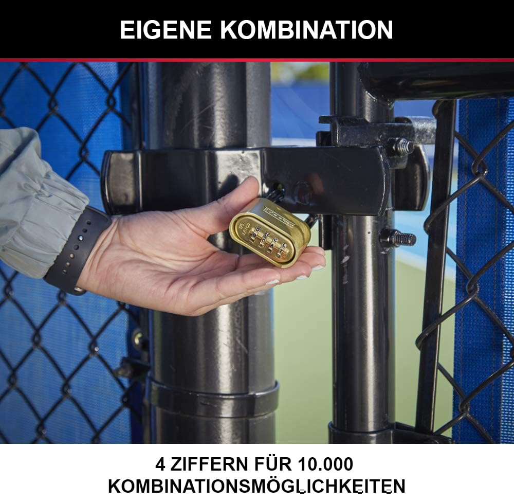 MASTER LOCK 175EURDLH Kombinationsvorhängeschloss 51mm Vollmessing Bügel 57mm