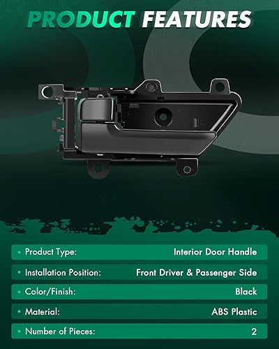 Miniatura 4 de SCITOO Manijas de puerta delanteras interiores del conductor izquierdo del pasajero lado derecho negro compatible con Hyundai 2007-2012 para