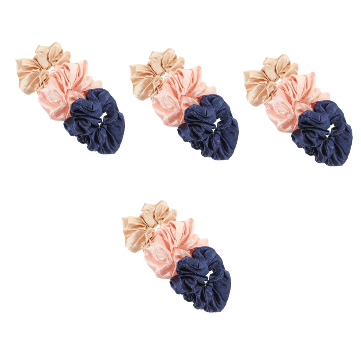 FRCOLOR 12piezas Scrunchies De Satén Para Bandas Elásticas Cabello Accesorios Elegantes Para Ponytails Rosa y Azul Marino