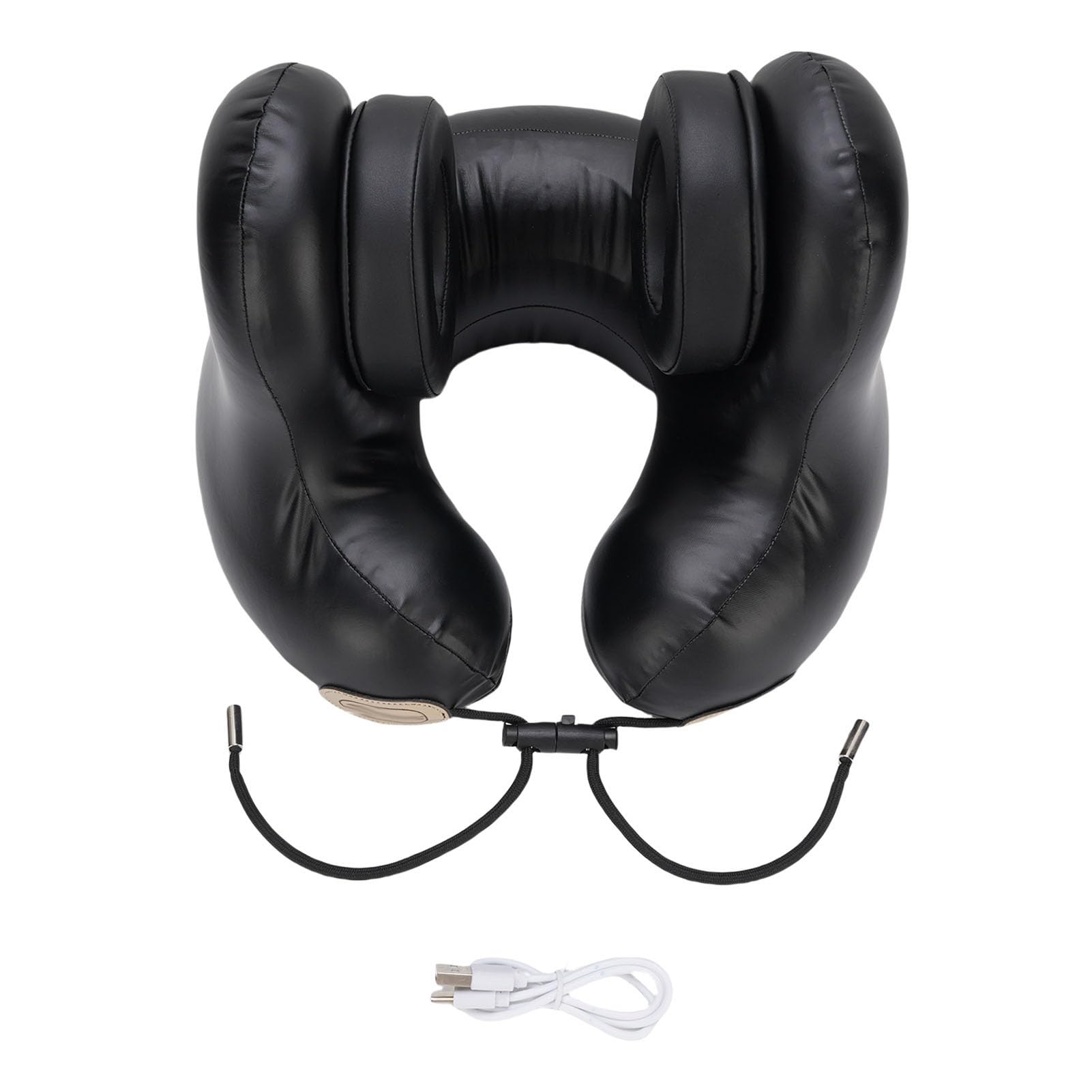 Almohada de Viaje para el Cuello con Auriculares, Almohada Musical Inalámbrica en Forma de U, Espuma Viscoelástica, Orejeras con Cancelación de Ruido, Batería de 72 Horas para Avión, Coche,