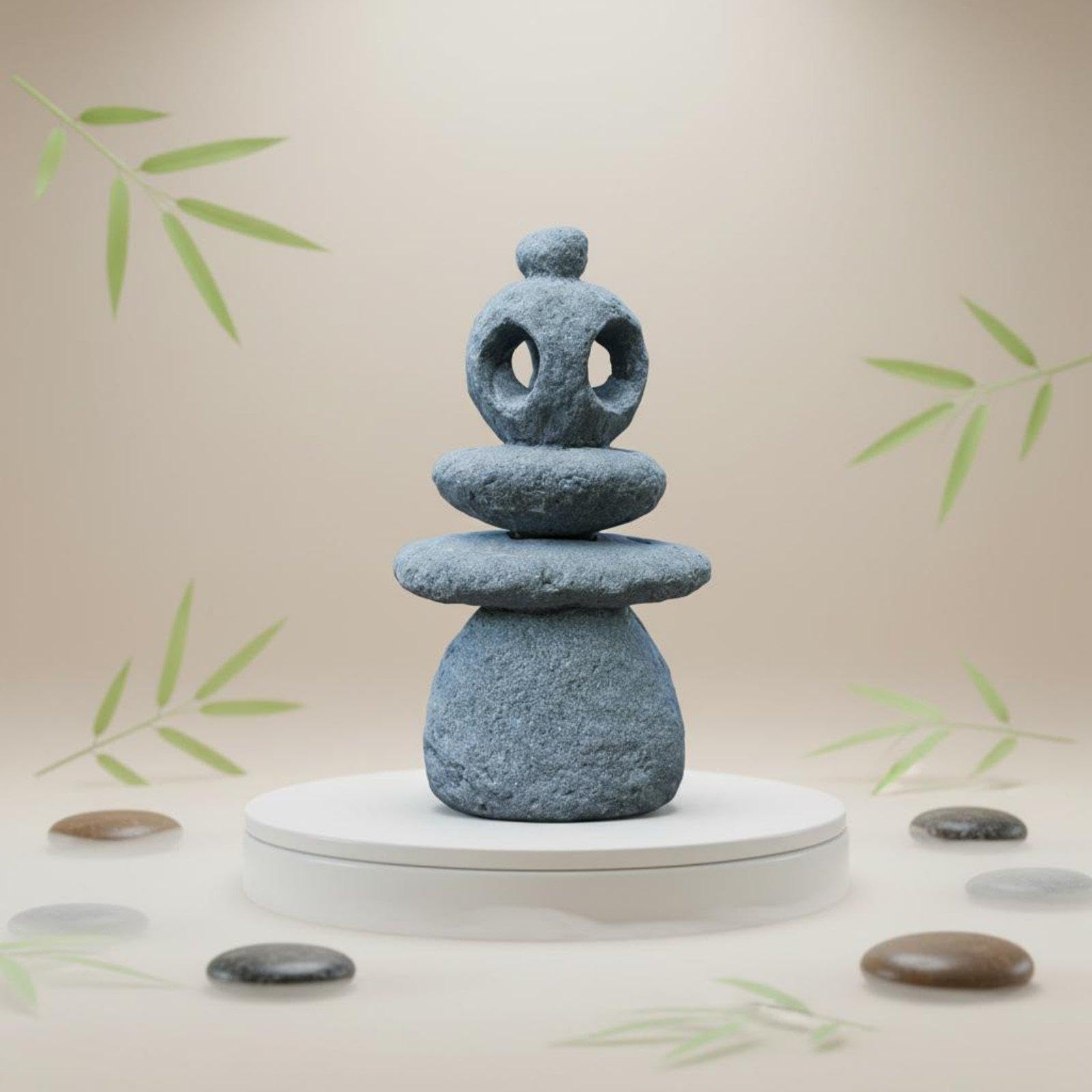 2 Pezzi Statua in Pietra Miniatura Roccia Giardino Bonsai Scultura Pietre Bilanciate in Resina Sintetica Point Silenzioso E Rilassante a, 6 Pezzi