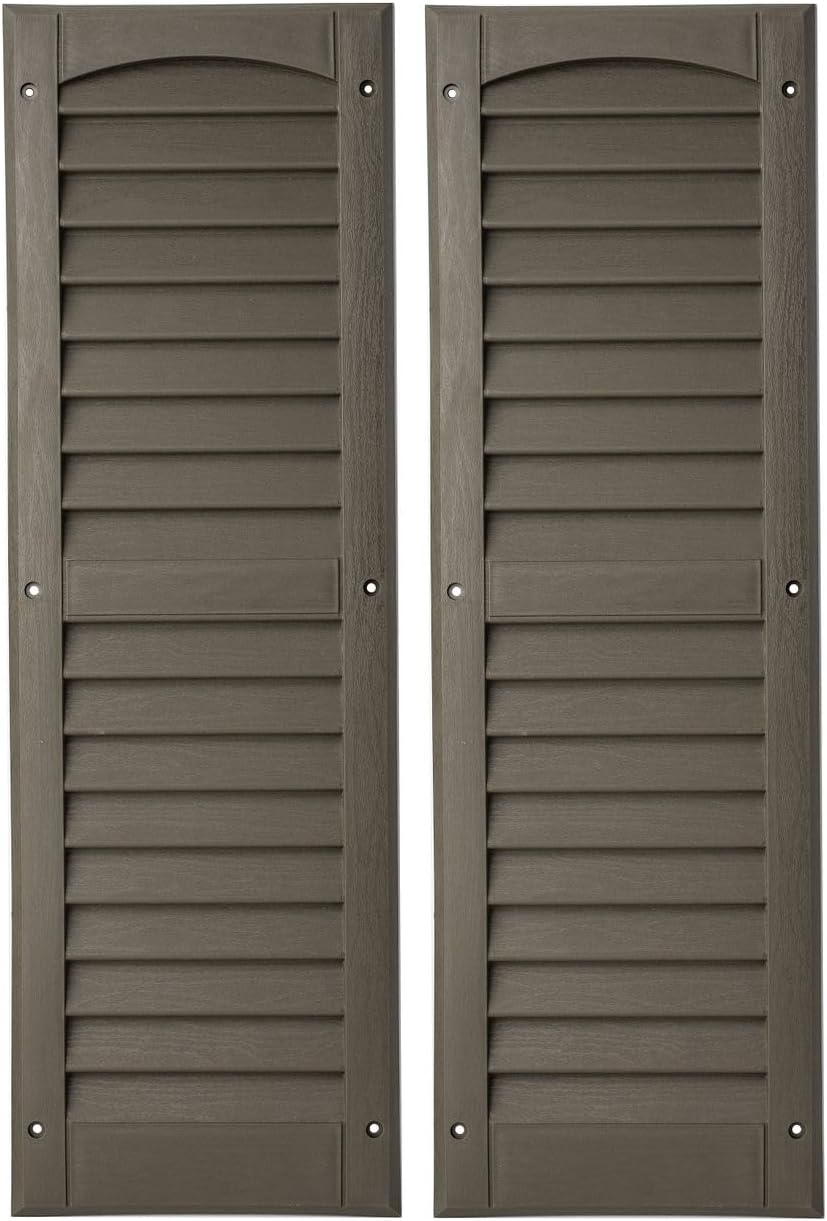 9X27 Louvered Shutters, 2 Packs (White)