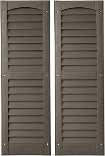 2 Pack, Louvered Shed Shutter or Playhouse Shutter Dark Brown 9" X 27"