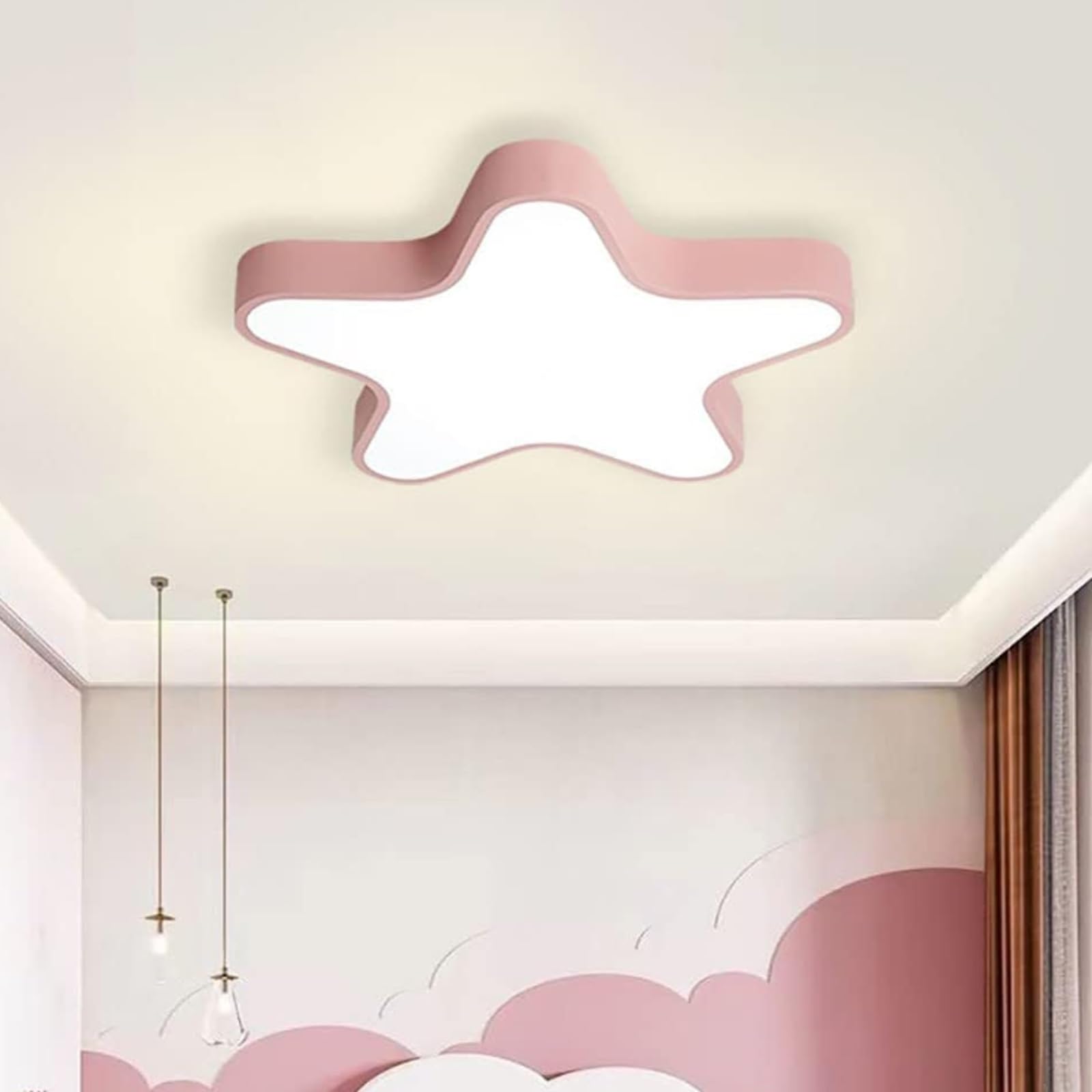 Lampa Sufitowa LED 24W, Ściemniana Nowoczesna W Kształcie Gwiazdy, Panel Akrylowy, Oprawa Oświetleniowa Do Kuchni, Przedpokoju, Sypialni, Korytarza, Jadalni, Gabinetu(Pink,13.8in/35cm)