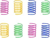 ISMARTEN 60 Pack Cat Spring Toys - Colorful Bouncy Coil Springs for Cats Kittens, Interactive Plastic Toys for Swatting, Chasing & Exercise