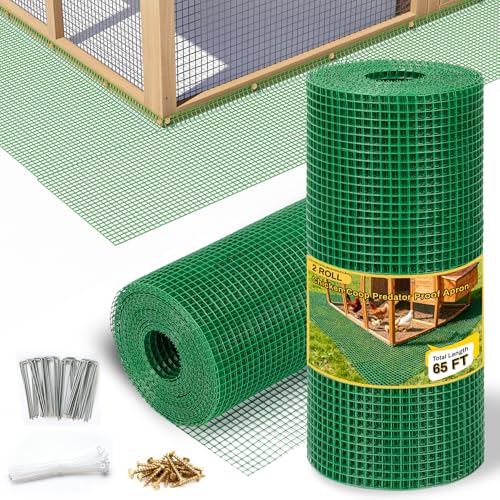 Powrocket Chicken Coop Predator Proof Wire Mesh, Poultry Bottom Barrier Netting, Anti-Digging Skirt Predator Apron, 11.6" x 65 Ft Total