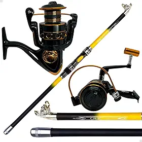 Kit De Pesca Vara Mix Carbono 3 Metros e Molinete 5000 Conjunto Pesca Pesada Praia, Mar, Costão