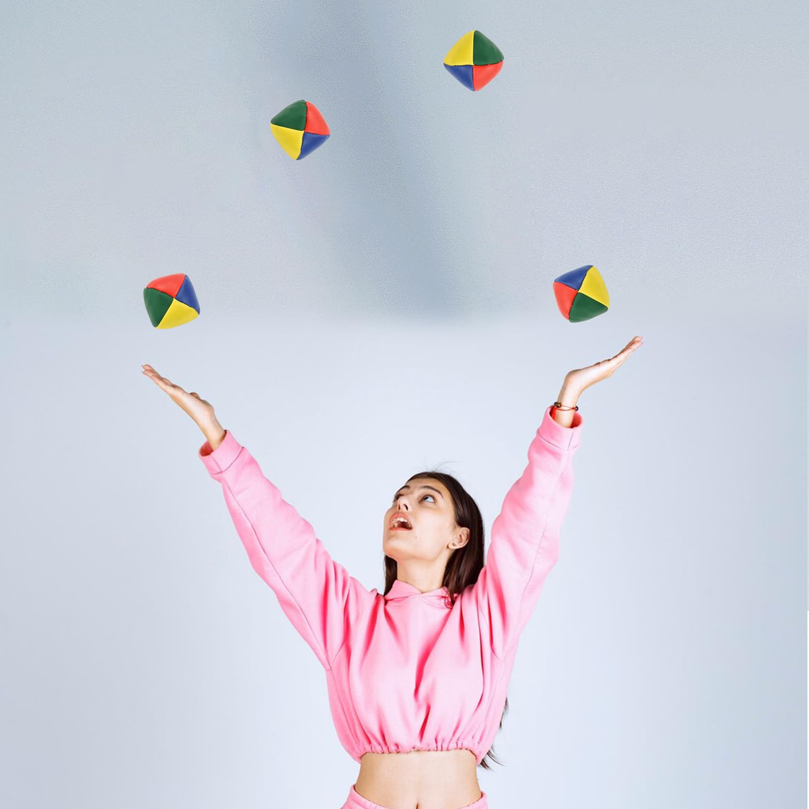 Palline da Giocoliere, 15 Pezzi Mini Giocoleria Palle di Juggle Balls, Resistenti e Colorate Giocoleria Palle Set per Principianti, Giocattoli interattivi per Genitori e Figli