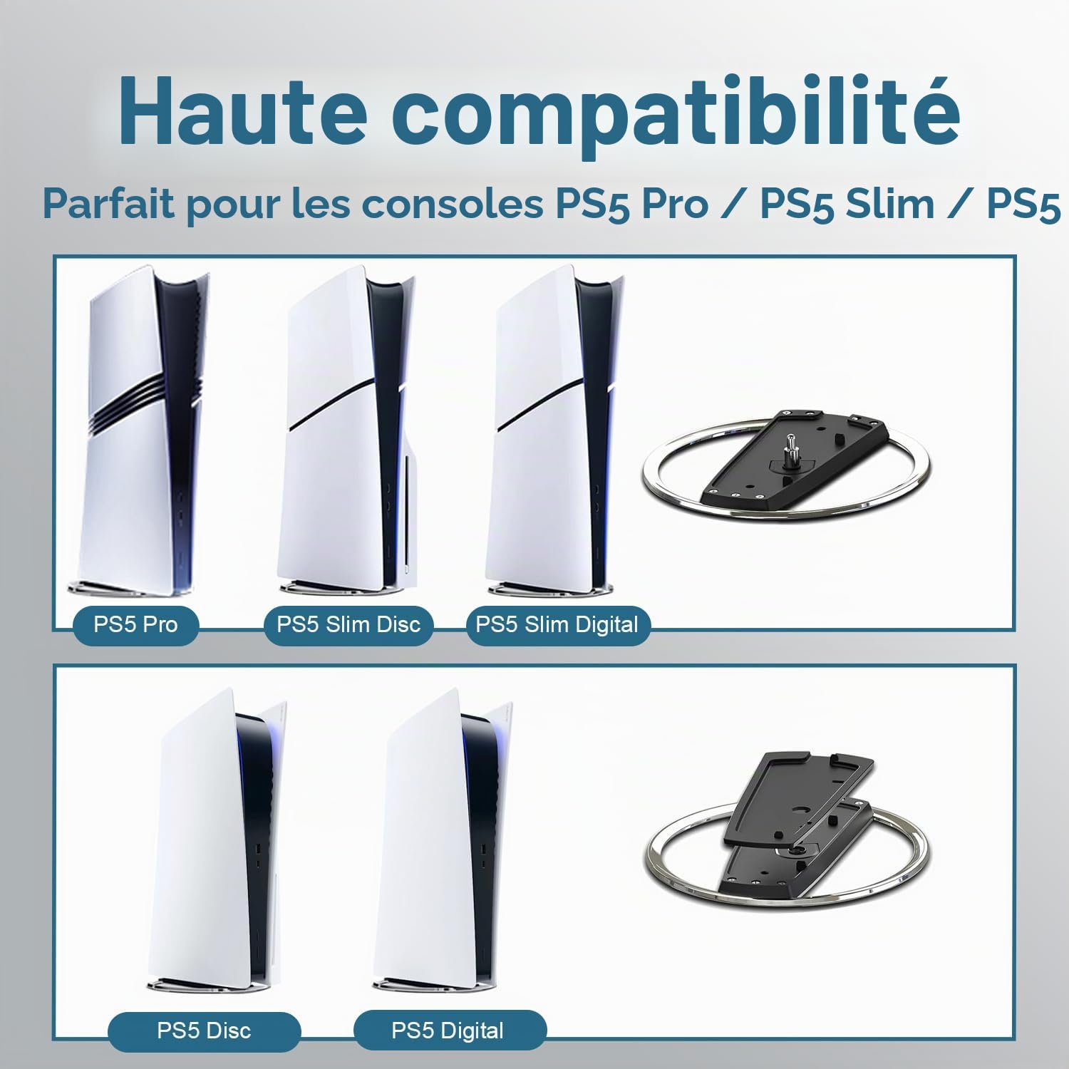 Support vertical pour PS5 Slim et Playstation 5 Pro - Support vertical pour console PS5