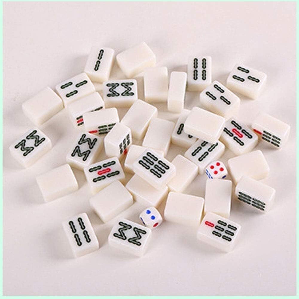 Ensemble de Mahjong Ensemble de Mahjong Jeu de Rassemblement Pack de Jeu Traditionnel(Bianco)
