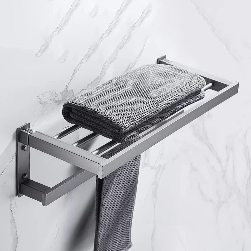 Toallero de aluminio espacial gris bronce para organizar el baño con elegancia