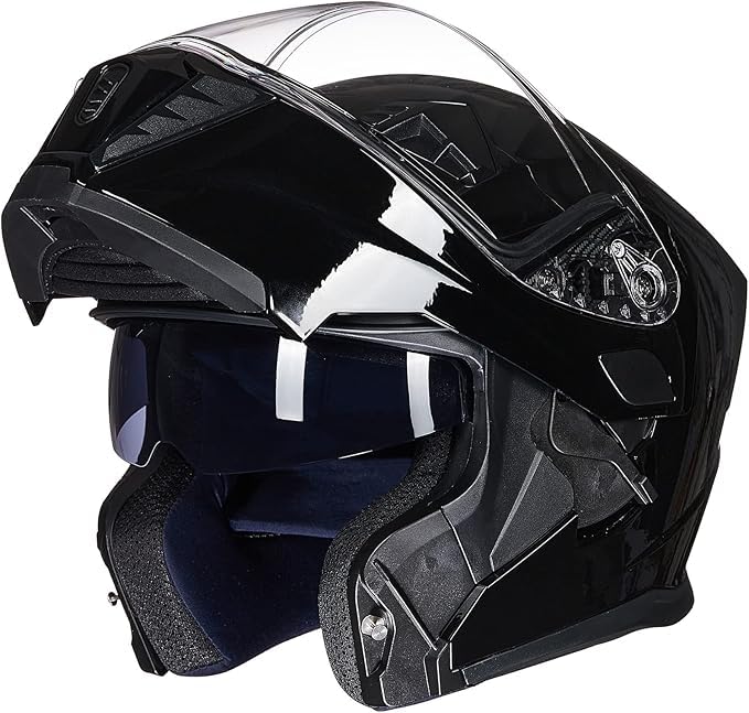 ILM Motorcycle Modular Full Face Helmet for Adult Flip up Dual Visor LED Tail Light Optional DOT