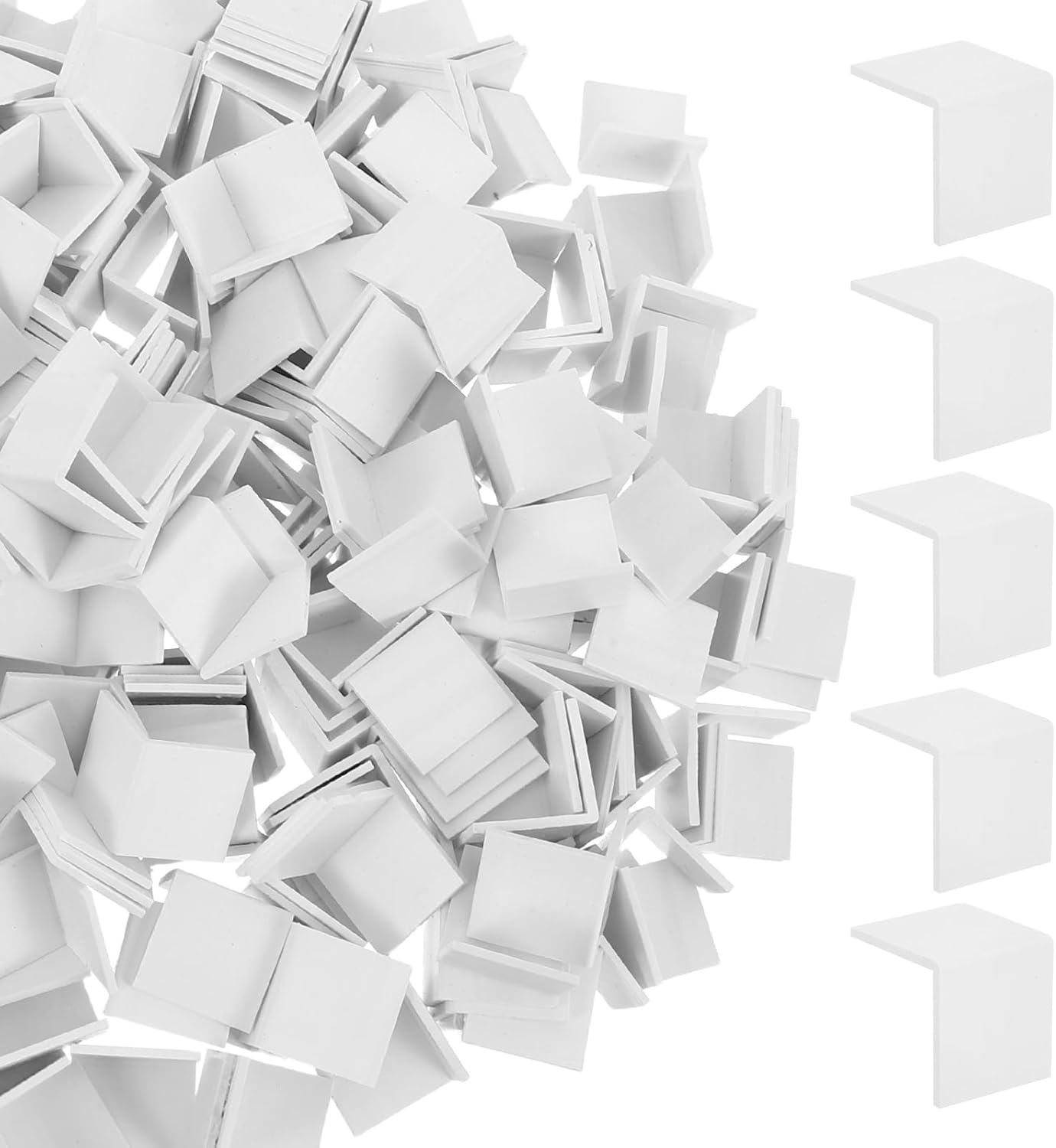 500pcs Plastic Packaging Edge Protectors White 20mm X 20mm Waterproof Box Corner Guards for Shipping Moving Fragile Items