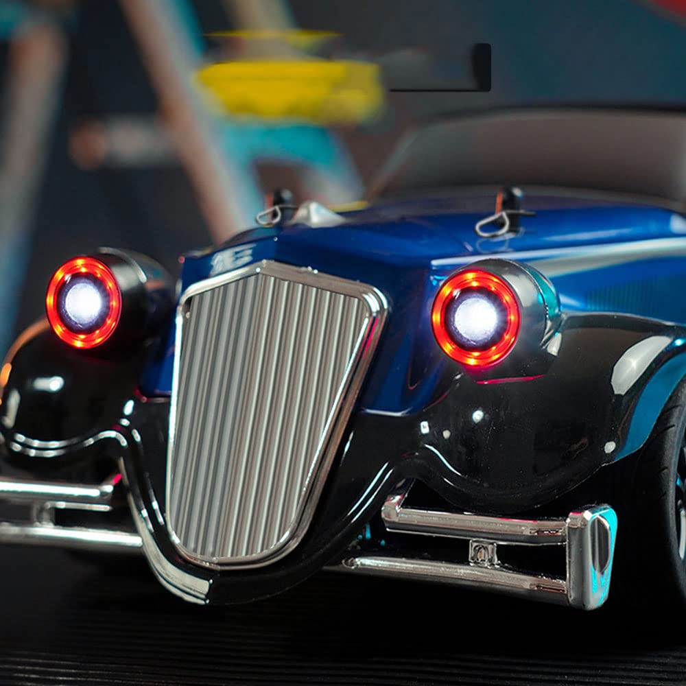 Skala 1:16 Samochód Rc Racer 35 Km/H Szybkie Wyścigi Driftowe Z Napędem Na 4 Koła Z Wielotrybowym Oświetleniem Led Do Płaskiego Toru I Klasycznej Stylizacji (Blue)