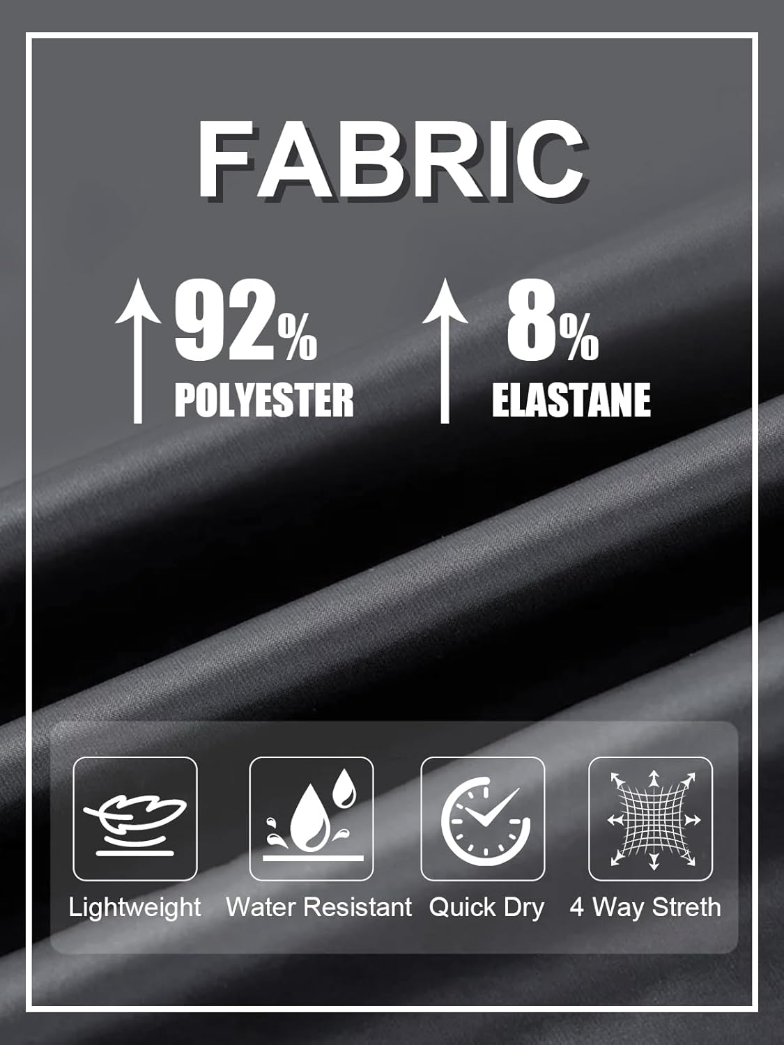 Men's Lightweight Hiking Pants Elastic Waist Water Resistant Quick-Dry Sweatpants for Running Traveling Outdoor Work - Image 3