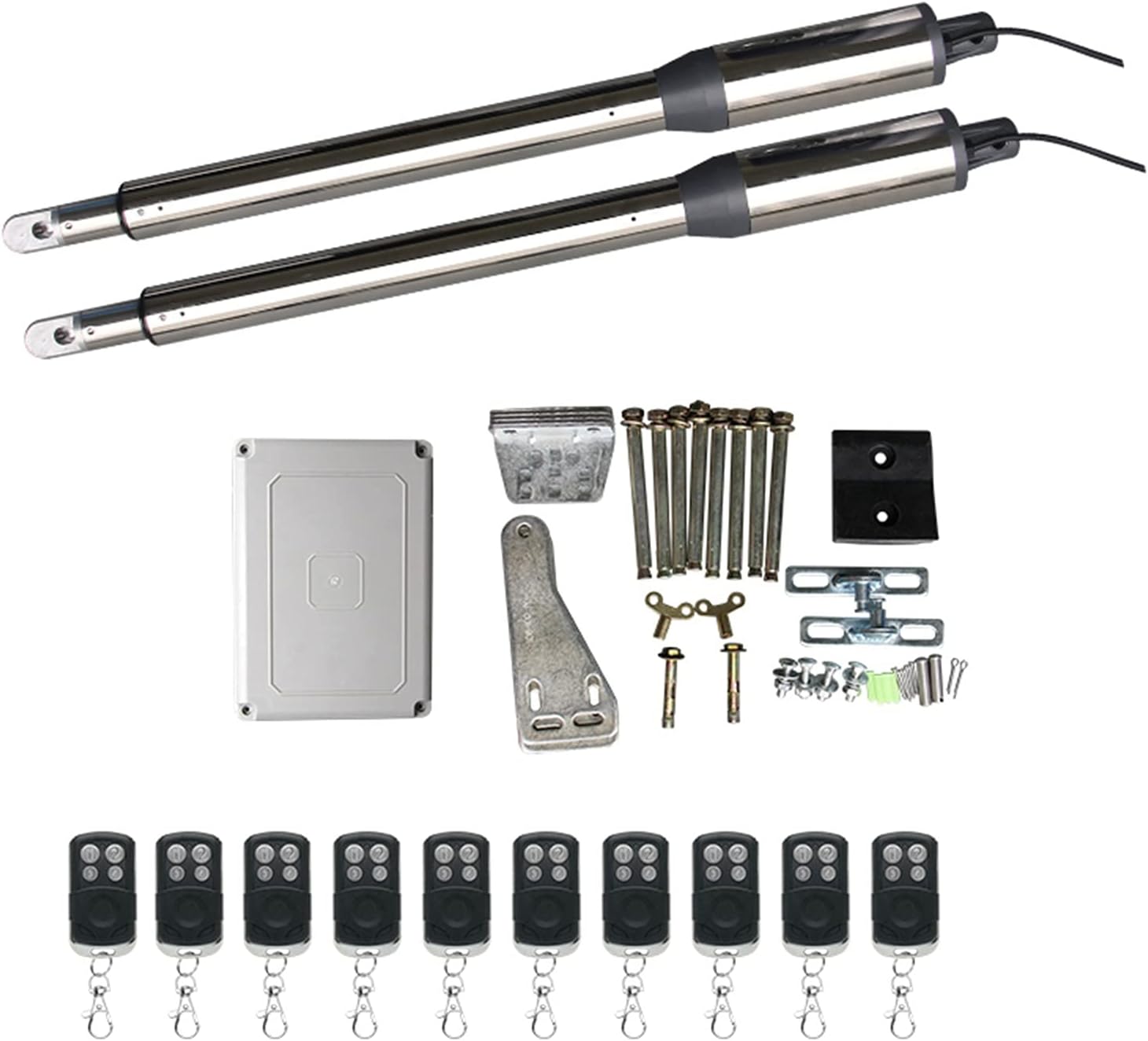 300KG Automatic Dual Arm Swing Gate Opener Operator Motor Drive Swing Door Open Opener for Access Control Home Security (Color : 2 remotes) (6 Remotes)