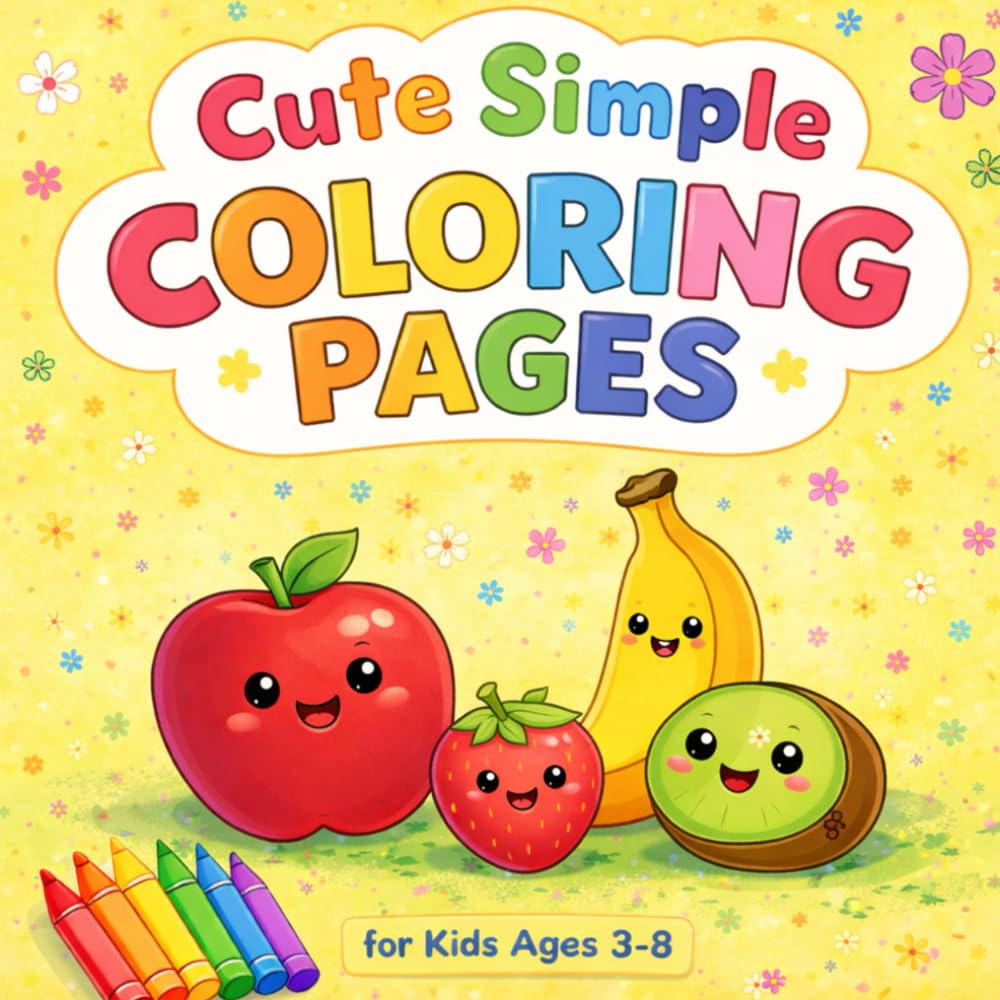 Cute Simple Coloring Pages for Kids Ages 3–8: Cute Simple Coloring Pages