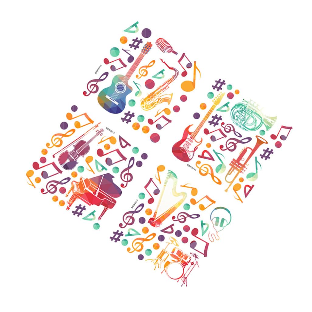 DOITOOL Lot De 3 Autocollants Muraux En Vinyle Motif Notes De Musique Faciles À Décoller Et À Coller Pour Décoration De Salle De Classe 4 Pièces X 3