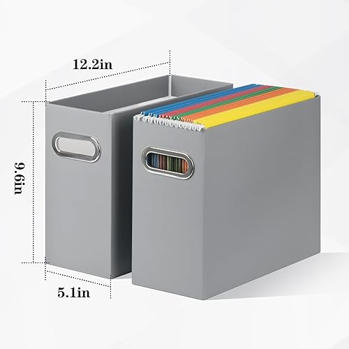 Miniatura 2 de Tunnkit Organizador de archivos, caja de cartón para almacenamiento de carpetas de archivos colgantes de tamaño carta, organizador de archivos