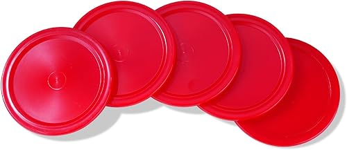 Miniatura 2 de Paquete de 5 mini discos de mesa de hockey de aire rojos de 2 pulgadas