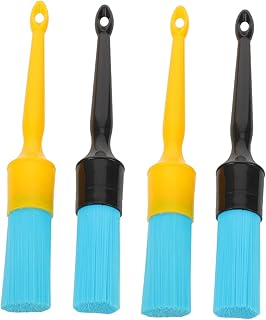 IMIKEYA 4 Stück Teiliges Auto-Detailing Pinselset Nylonborsten Gründliche Motor Innenraumreinigung Schonende Bürsten für Kühlergrill Felgen Lüftungsschlitze Ergonomischer Griff Langlebig