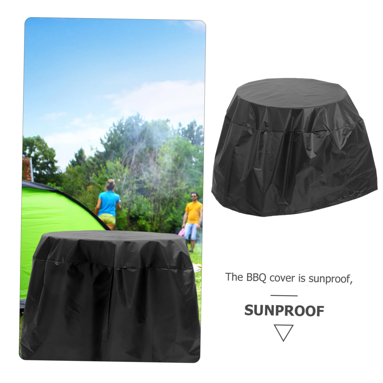 Abaodam 5 Pezzi Copertura Impermeabile Barbecue Copertura Protettiva Per Barbecue Griglia a Carbone Accessorio Per Barbecue Cappa Di Protezione Della Griglia Panno Oxford Black