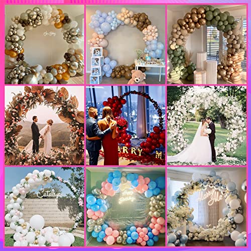 Kusamue Metal Round Balloon Arch Kit - 7.1Ft(2.16M) Golden Large Size Iron Circle Stand Set: For Birthday Party Wedding Graduation Photo Background Garden Plants Climbing Vines Decoration #TOP1