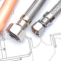 Vista 6 de Manguera trenzada para lavabo, conector hembra, ajuste de compresión (49328)